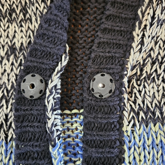 Etro Blue Multi Melange Knit Heavy Longline Sweater Cardigan Size 40 / Small EUC - Picture 6 of 9